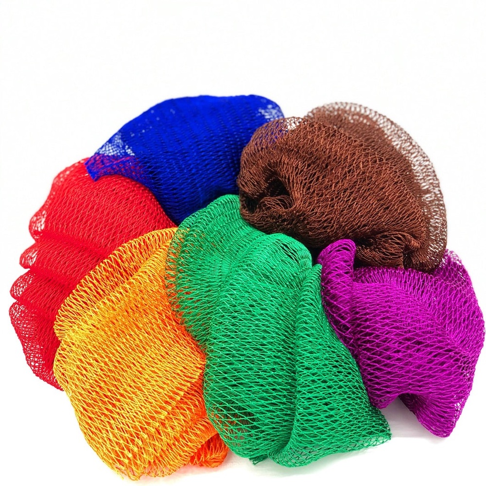 African net sponges Colorful Mesh Bath Sponges Set